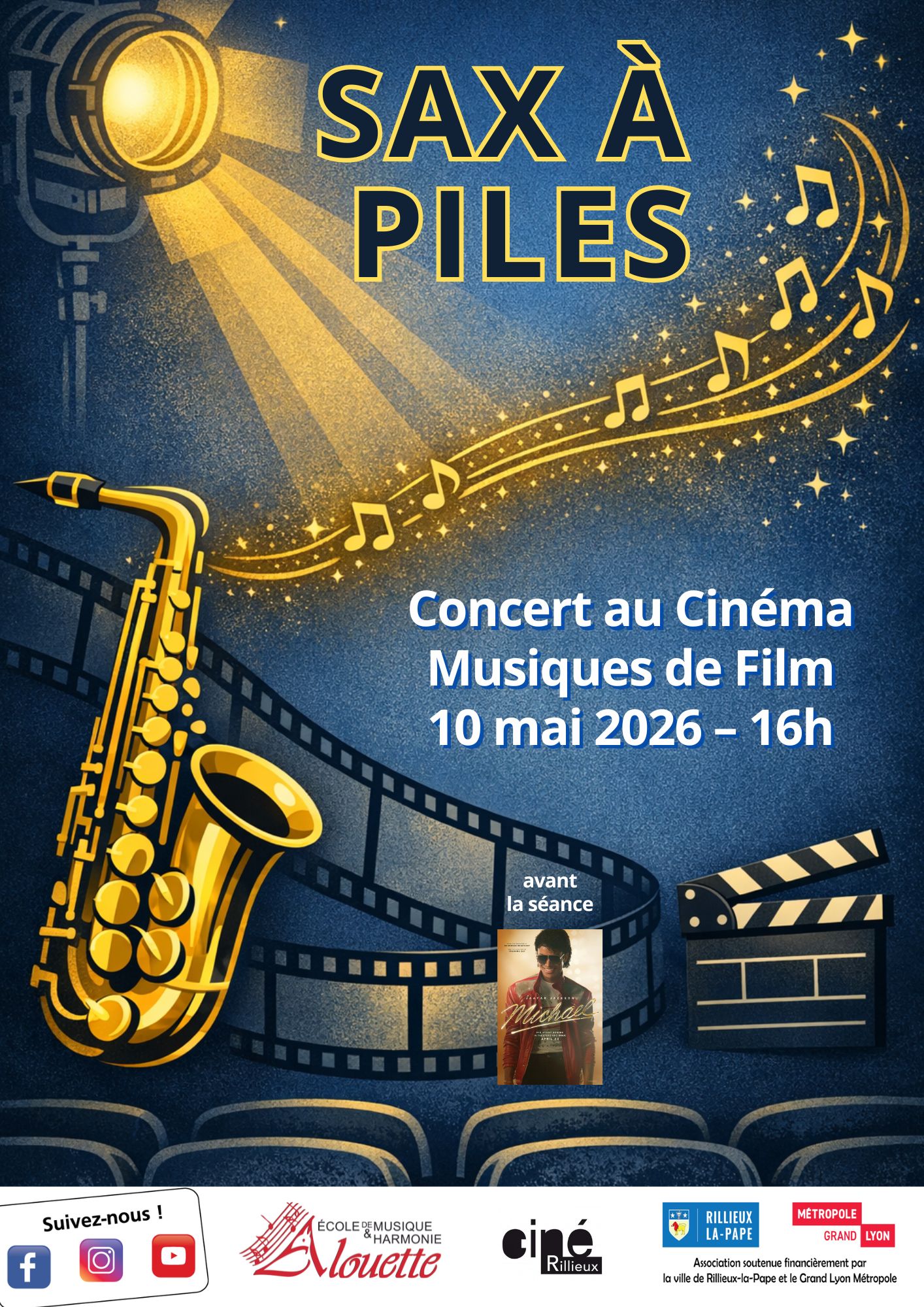 Sax à piles au Ciné-Rillieux – Mai 2026